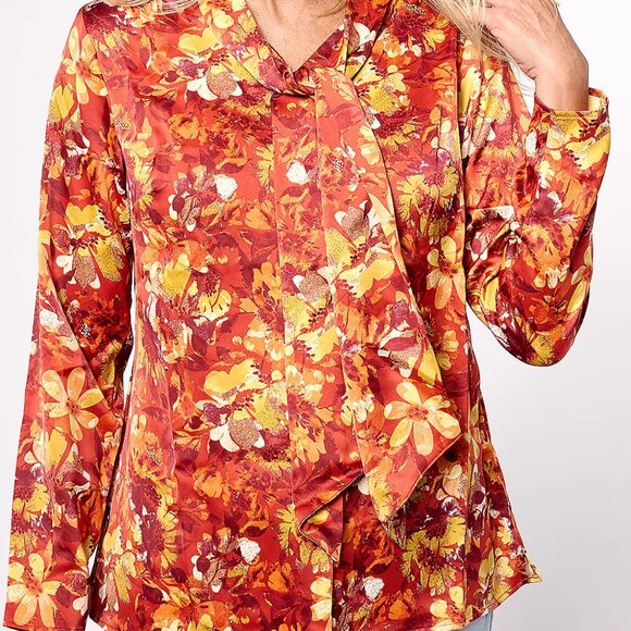 Brand New with tag QVC blouse with a tye bow Size 2X - Picture 2 of 6